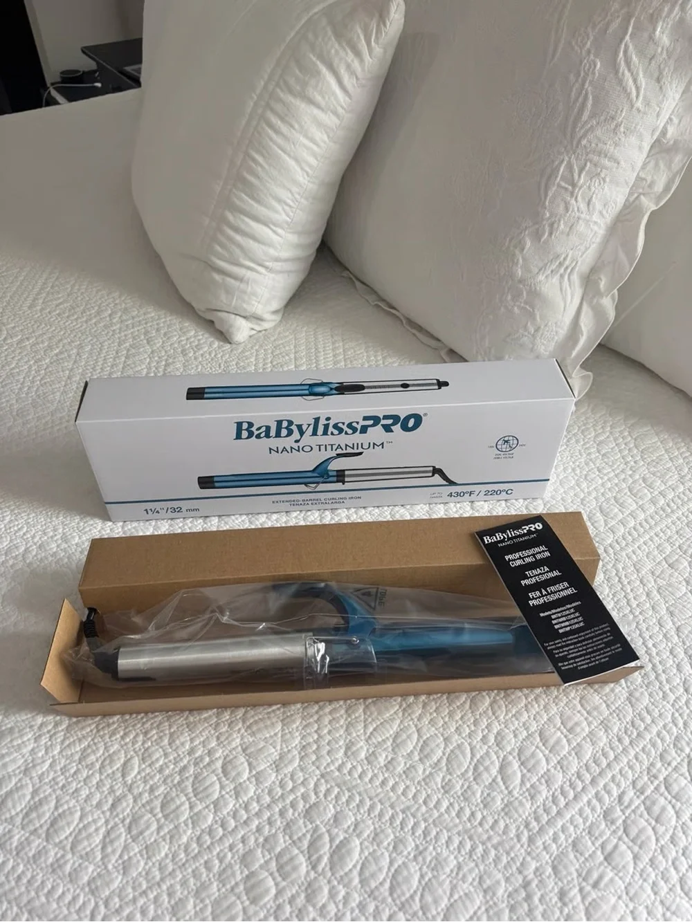 New BaBylissPRO Nano Titanium Curling Wand Size 1-1/4”